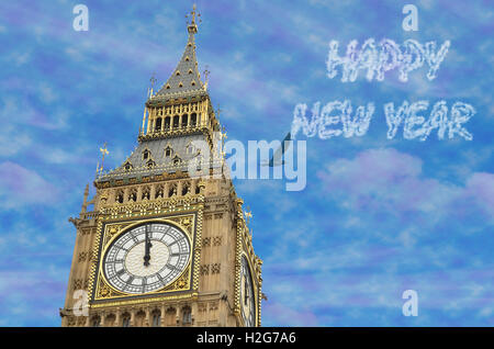 12:00 im Big Ben Stockfoto