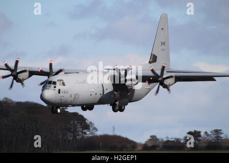 130601, eine Lockheed Martin CC-130J Hercules von der Royal Canadian Air Force in Prestwick International Airport in Ayrshire. Stockfoto