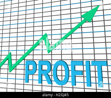 Profit Chart Diagramm zeigt Anstieg Cash Reichtum Einnahmen Stockfoto
