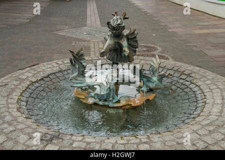 Brunnen im Marktplatz, Altstadt, Koblenz, Deutschland Stockfoto