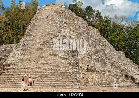 Pyramide von Coba quintana Mexiko Stockfoto