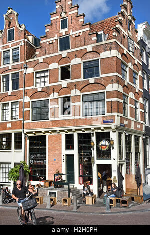 Cafe ' t Papeneiland Prinsengracht außen Pub Cafe Bar Jordaan Amsterdam Niederlande Stockfoto