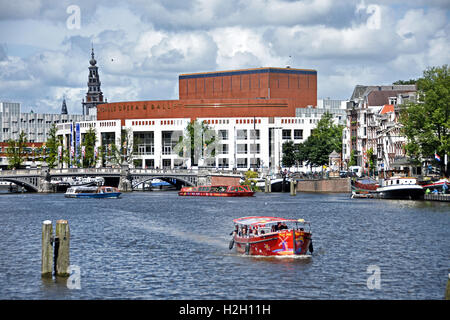 Amsterdam City und Musikhalle Muziektheater Niederlande Oper Stopera an der Amstel Stockfoto