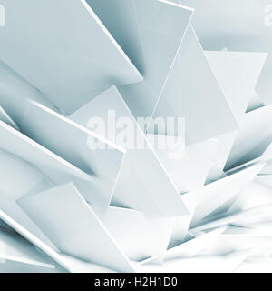 Abstrakte digitale Hintergrund, chaotischen quadratischen Blatt Installation. 3D Muster Illustration, Computergrafik Stockfoto