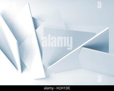 Abstrakte digitale Hintergrund, Installation von chaotischen quadratischen Blatt. Blau getönten 3d Illustration, Computergrafik Stockfoto