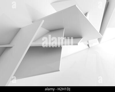 Abstrakte digitale Hintergrund, Installation von chaotischen quadratischen Blöcken. 3D Illustration, Computergrafik Stockfoto