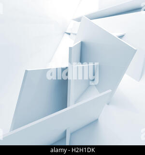 Abstrakte digitale Hintergrund, Installation von quadratischen Blöcken. Blau getönten 3d Illustration, Computergrafik Stockfoto