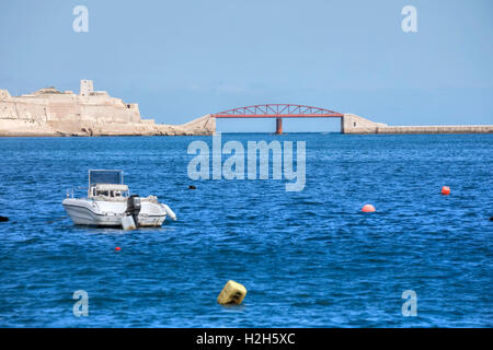 St. Elmo Wellenbrecher Bridge, Valletta, Malta Stockfoto