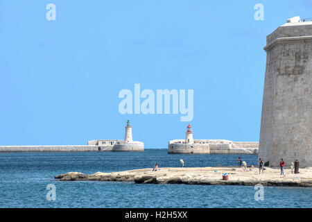 St. Elmo Wellenbrecher, Valletta, Malta Stockfoto