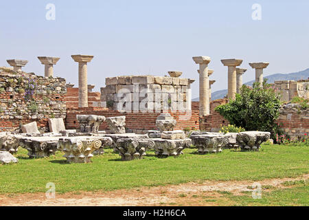 Ruinen der St. Johns Basilika am Ayasuluk Hügel - Selcuk, Ephesus, Türkei Stockfoto