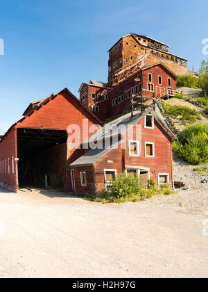 Foto von der verlassenen, historische Kennicott Kupfermine im Wrangell-St. Elias National Park in der Nähe von McCarthy, Alaska. Stockfoto