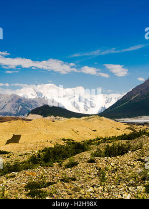 Foto von der Kennicott Gletscher im Wrangell-St. Elias National Park in der Nähe von McCarthy, Alaska. Stockfoto