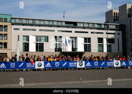 Impressionen: Franzoeische Beschaffenheit - Berlin-Marathon, 25. September 2016, Berlin. Stockfoto