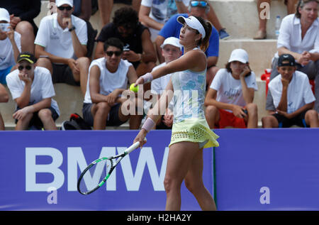 Garbine Muguruza Top-Tennisspieler spielt in der Mallorca Open, auf den Balearen. Stockfoto