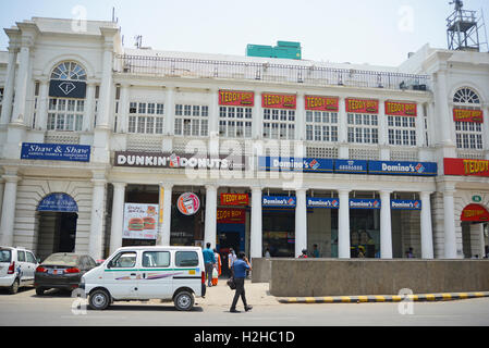 Connaught Place Market Commercial Business Center Finanzviertel New Delhi, Indien Stockfoto