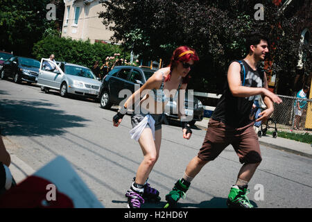 Rollschuhläufer in Toronto, Kanada. Stockfoto