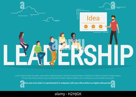 Projekt Leitung Konzept Abbildung von Geschäftsleuten, die als Team zusammenarbeiten Stock Vektor