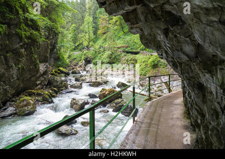 Felsen in der Schlucht Breitachklamm (Oberstdorf, Deutschland) Stockfoto