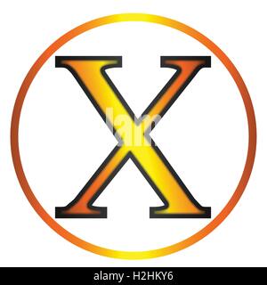 Chi ein Brief aus dem griechischen Alphabet über einen weißen Hintergrund isoliert. Stock Vektor