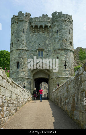 England, Hampshire, Isle Of Wight, Carisbrooke Schlosseingang Stockfoto