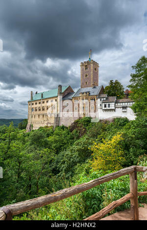 Die Wartburg, wo Martin Luther arbeitete an der Übersetzung des neuen Testaments in Deutsch, Eisenach, Thüringen, Deutschland Stockfoto