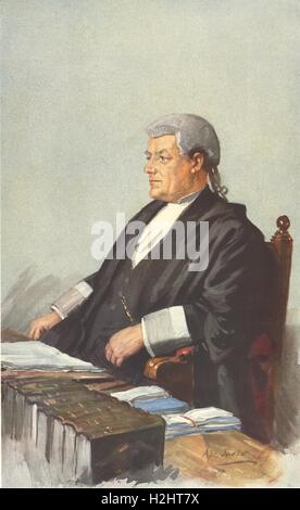 VANITY FAIR SPION CARTOON. Justiz-Eve "Ein guter Richter". Gesetz. Von Ape Junior. 1911 Stockfoto