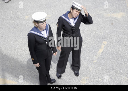 Königliche Marine Band Paraden mit Musik Stockfoto