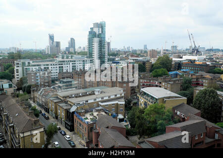 Luftaufnahme hoch über Londoner Stadtbild Gehäuse von der Aussichtsplattform auf Guys Hospital Cancer Center Southwark in Süd- London SE1 UK KATHY DEWITT Stockfoto