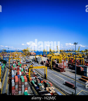 PSA Container terminal Hafen, Singapur Stockfoto