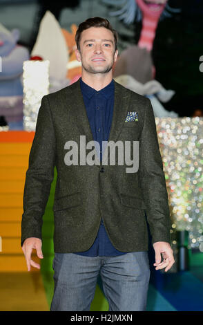Justin Timberlake die Trolle besondere Veranstaltung am Coca-Cola London Eye auf der Themse in London. Stockfoto