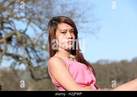 Filipina Modell Richmond Park... Stockfoto