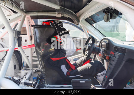 Imola, Italien - 25. September 2016: Autos auf der Strecke beim Rennen des Porsche Carrera Cup Italia-Car-Rennen in Imola Stockfoto