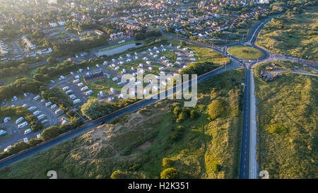 Luftaufnahme von Southport Caravan Club Site Stockfoto