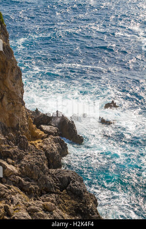 Ionische Meer in der Nähe von Paleokastritsa auf Korfu in Griechenland Stockfoto