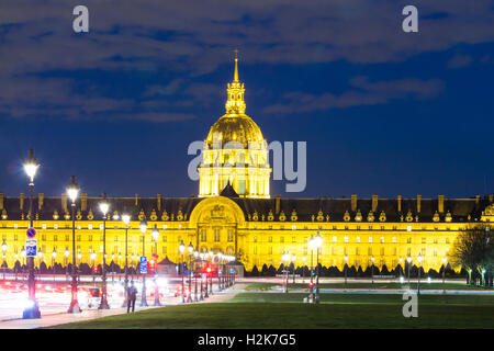 Die Invalides Museum Abend, Paris, Frankreich. Stockfoto