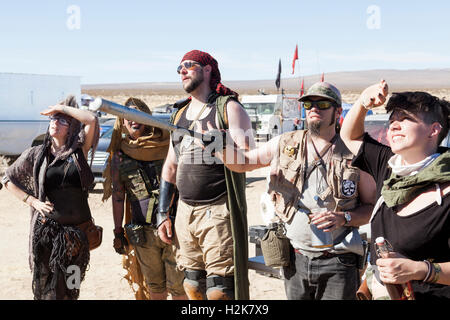 Ödland-Wochenende, California City, Kalifornien: September 22 bis 25, 2016. Jährliche Mad Max Ödland Festwochenende. Stockfoto