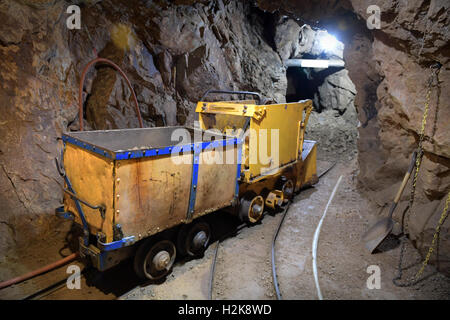 Innenseite der Goldmine in Colorado Stockfoto