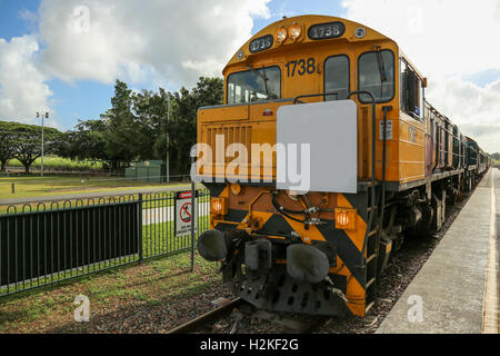 Lokomotive Dieselmotor an einem alten scenic Railway in Kuranda Australien Stockfoto