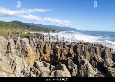 Punakaiki Pancake Rocks in Neuseeland Stockfoto