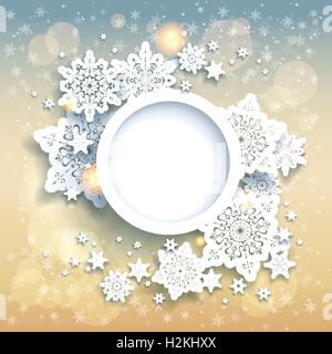 Festliche Weihnachten Hintergrund mit Schneeflocken Stock Vektor