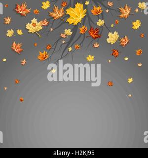 Ahornblätter und Filiale Stock Vektor