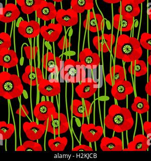 Mohn Musterdesign. Stock Vektor