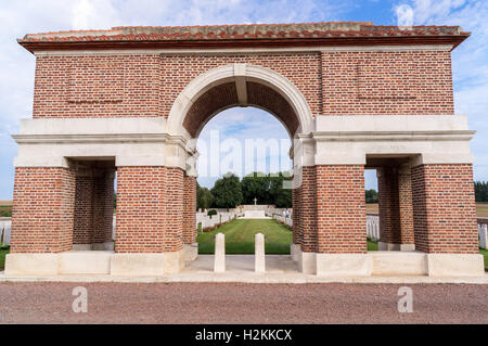 Commonwealth War Graves Commission Friedhof, Grévillers, Nord-Pas-de-Calais, Frankreich Stockfoto