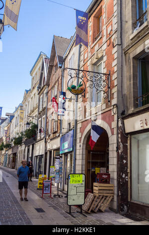 Rue Châtelaine, mittelalterliche Stadt, Laon, Aisne, Picardie, Frankreich Stockfoto