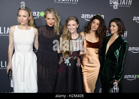 HOLLYWOOD, CA - 29 SEPTEMBER: Sarah Wynter, jemals Carradine, Diana Hopper, Tania Raymonde, Olivia Thirlby im Amazonas Red Carpet Premiere Screening von Goliath in the London West Hollywood in West Hollywood, Kalifornien 29. September 2016. Bildnachweis: David Edwards/MediaPunch Stockfoto