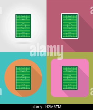 Fußball Fußball Stadiun Feld flache Symbole Vektor-Illustration auf Hintergrund isoliert Stock Vektor