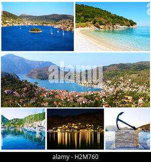 Collage aus Ithaka Ionische Inseln Griechenland - griechische Sommerbilder Stockfoto