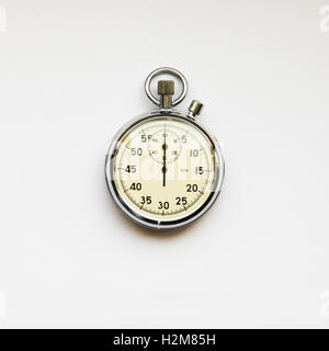 Stoppuhr Nahaufnahme isoliert auf weiss getönt mit filter Stockfoto