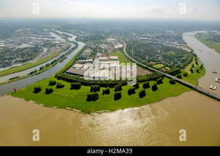 Luftbild, Duisburger Hafen, Binnenhafen, Kasselerfeld, Duisport, Luftaufnahme von Duisburg, Hafen Duisburg, Duisburg Ruhrgebiet Stockfoto