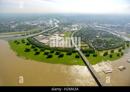 Luftbild, Duisburger Hafen, Binnenhafen, Kasselerfeld, Duisport, Luftaufnahme von Duisburg, Hafen Duisburg, Duisburg Ruhrgebiet Stockfoto